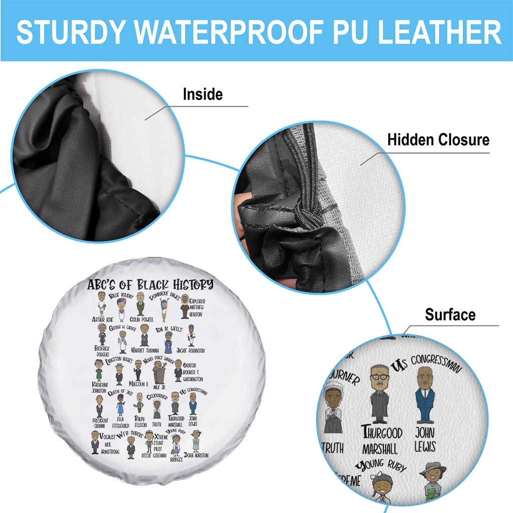 ABCs of Black History Month Spare Tire Cover Black Excellence Pride TS02 Print Your Wear