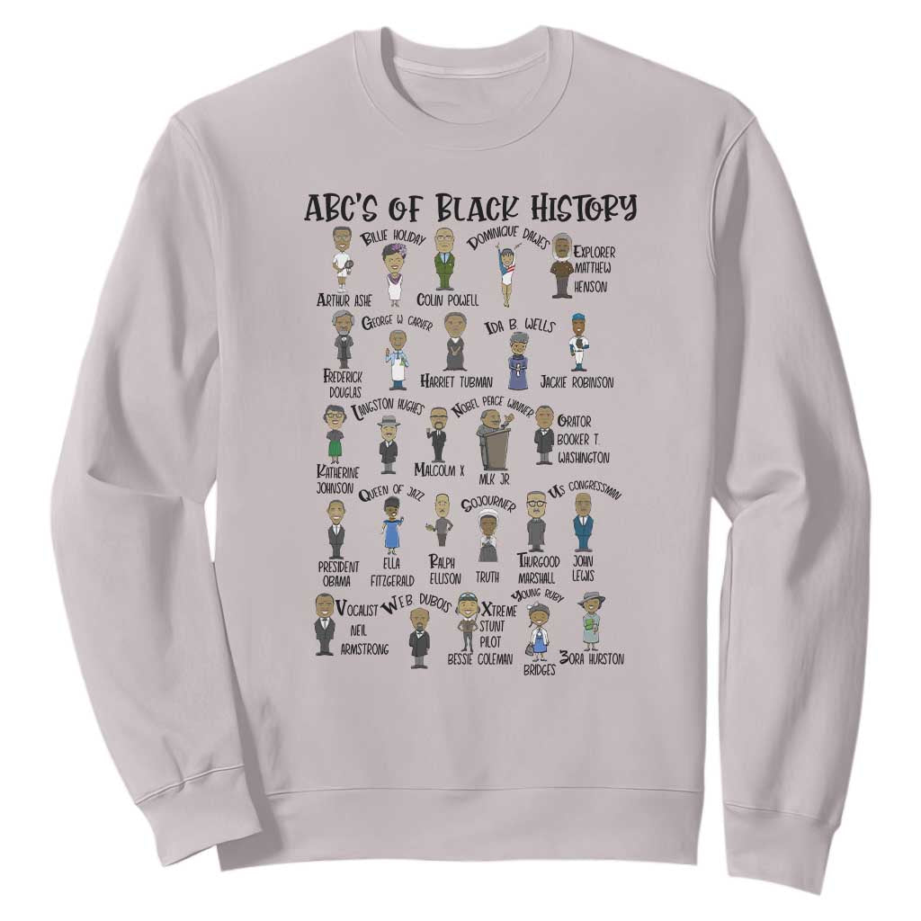 ABCs of Black History Month Sweatshirt Black Excellence Pride TS02 Ice Gray Print Your Wear