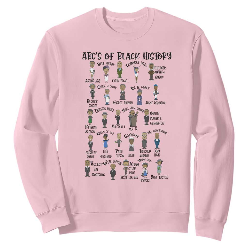 ABCs of Black History Month Sweatshirt Black Excellence Pride TS02 Light Pink Print Your Wear