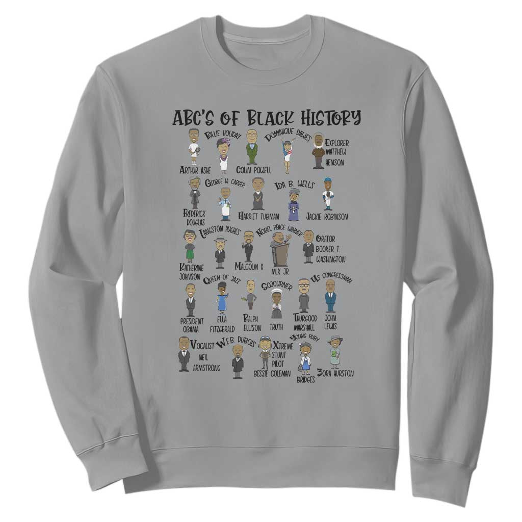 ABCs of Black History Month Sweatshirt Black Excellence Pride TS02 Sport Gray Print Your Wear