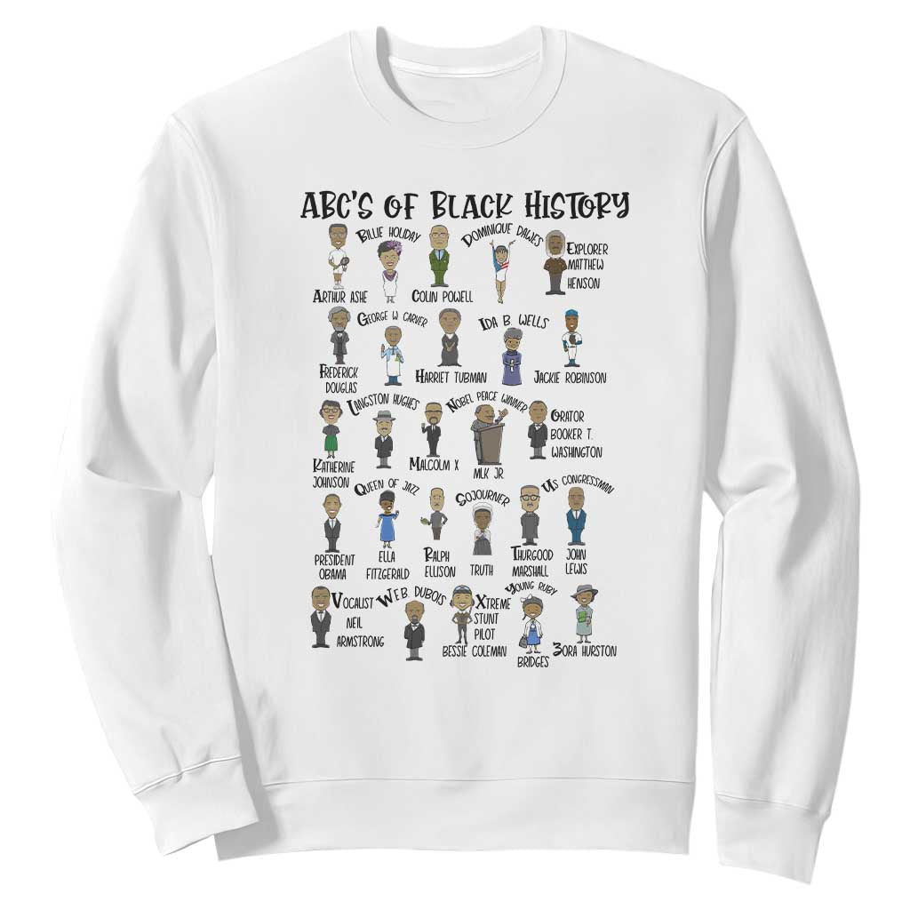 ABCs of Black History Month Sweatshirt Black Excellence Pride TS02 White Print Your Wear