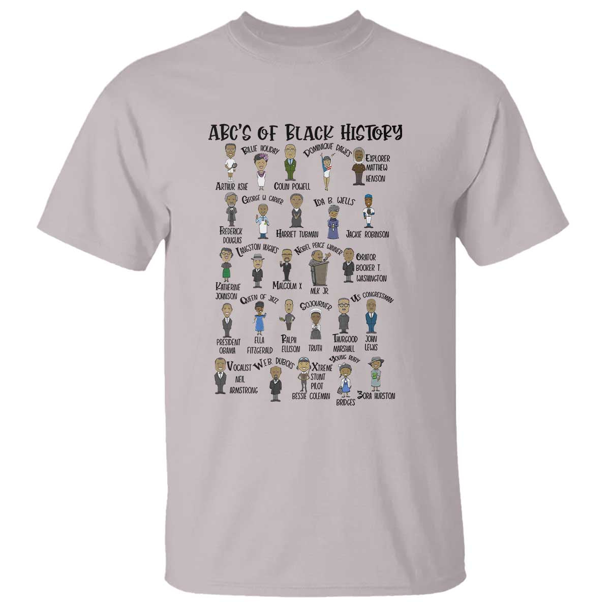 ABCs of Black History Month T Shirt Black Excellence Pride TS02 Ice Gray Print Your Wear