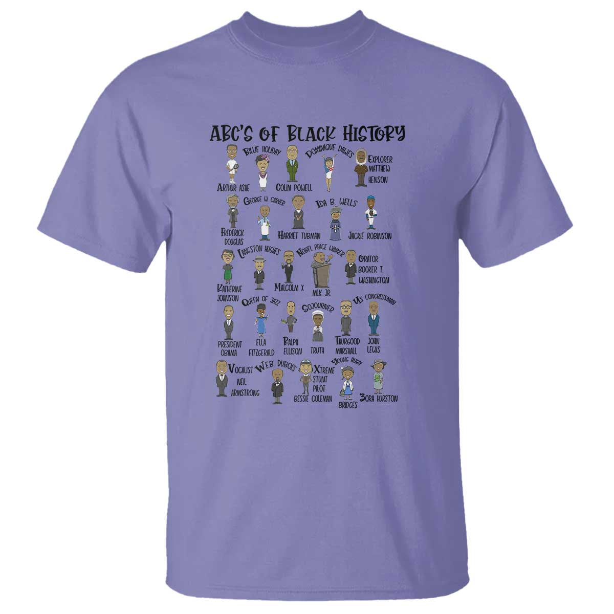 ABCs of Black History Month T Shirt Black Excellence Pride TS02 Violet Print Your Wear