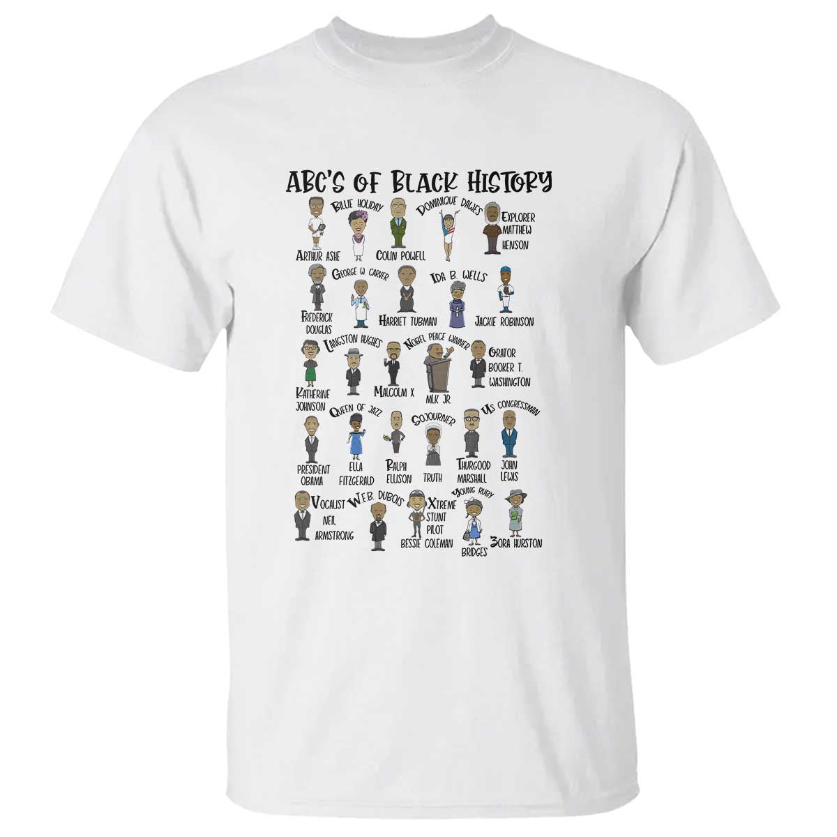 ABCs of Black History Month T Shirt Black Excellence Pride TS02 White Print Your Wear