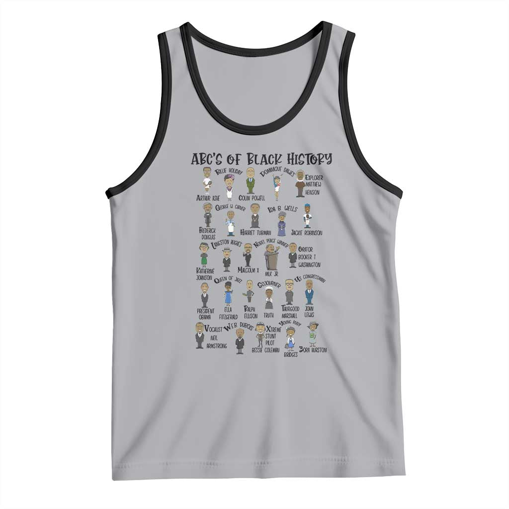 ABCs of Black History Month Tank Top Black Excellence Pride TS02 Athletic Heather Black Print Your Wear