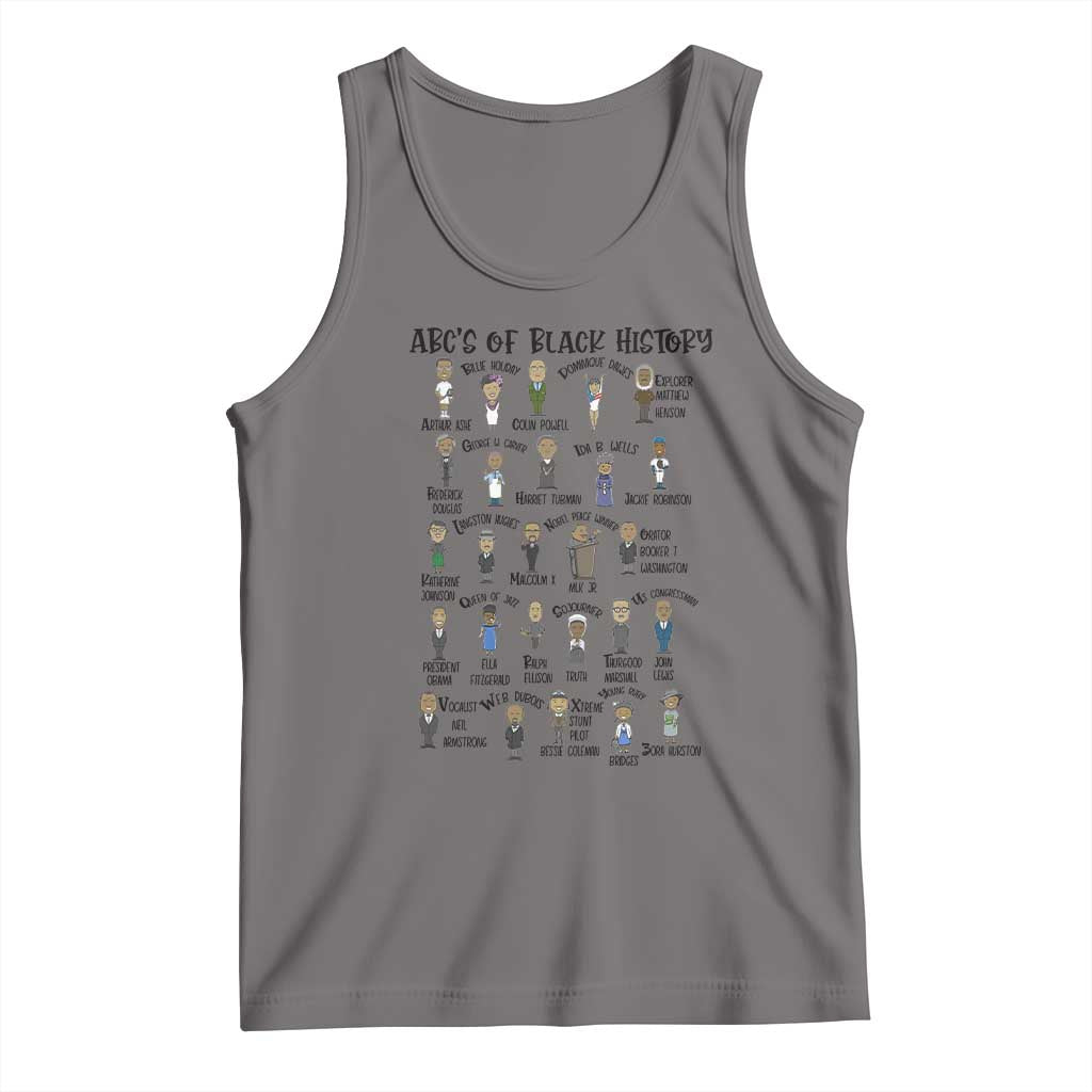 ABCs of Black History Month Tank Top Black Excellence Pride TS02 Deep Heather Print Your Wear