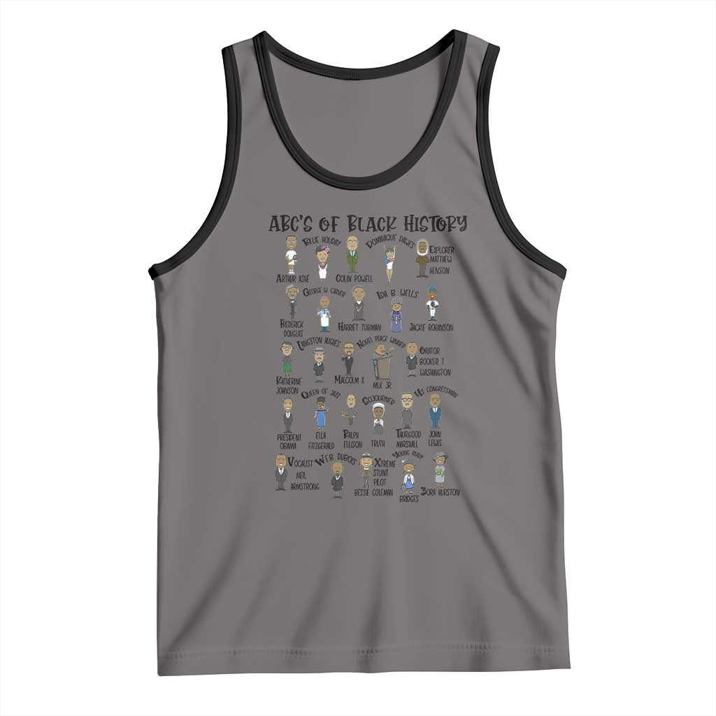ABCs of Black History Month Tank Top Black Excellence Pride TS02 Deep Heather Black Print Your Wear