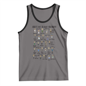 ABCs of Black History Month Tank Top Black Excellence Pride TS02 Deep Heather Black Print Your Wear