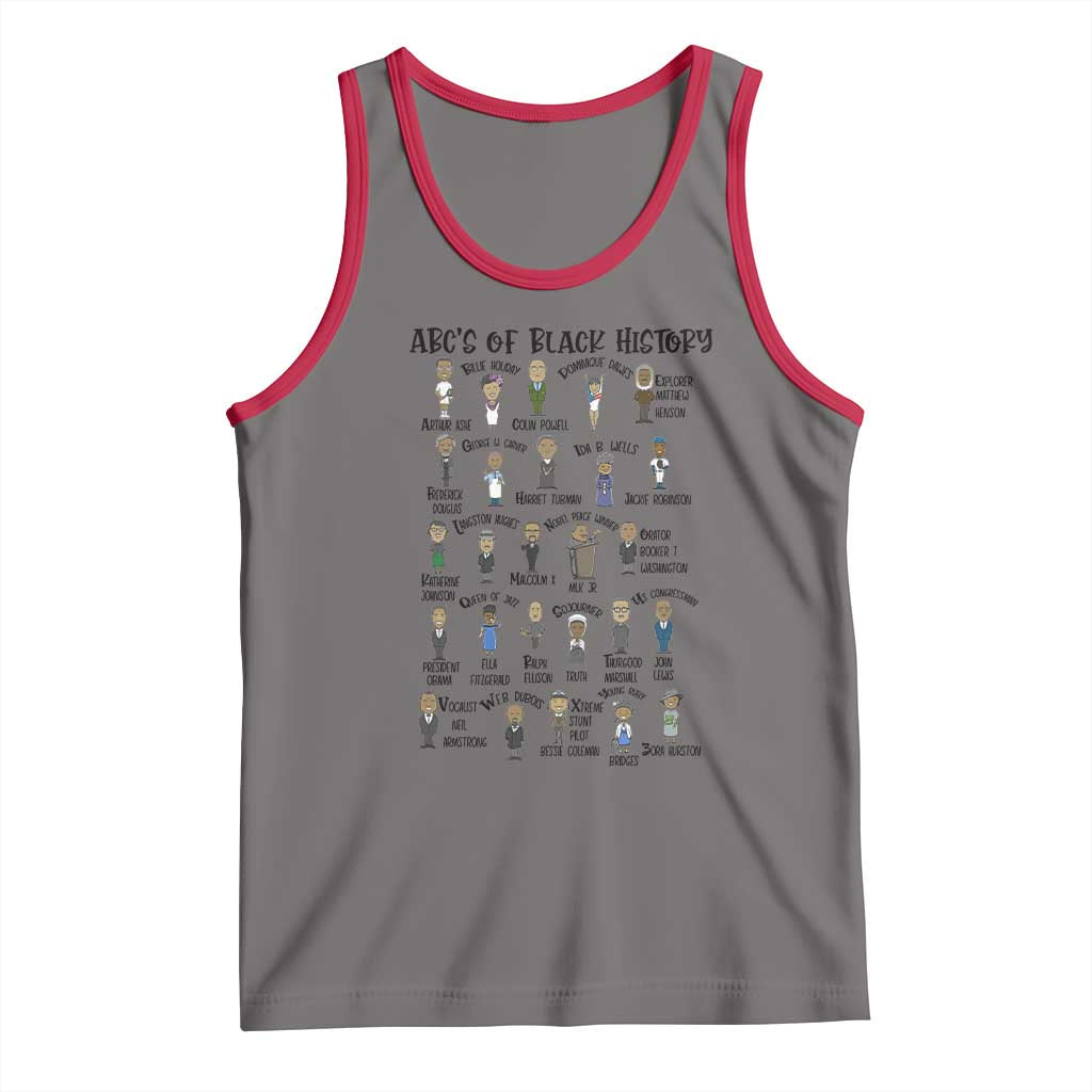 ABCs of Black History Month Tank Top Black Excellence Pride TS02 Deep Heather Red Print Your Wear