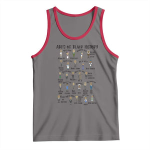 ABCs of Black History Month Tank Top Black Excellence Pride TS02 Deep Heather Red Print Your Wear