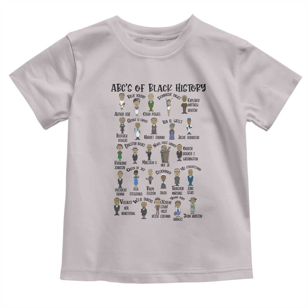 ABCs of Black History Month Toddler T Shirt Black Excellence Pride TS02 Ice Gray Print Your Wear