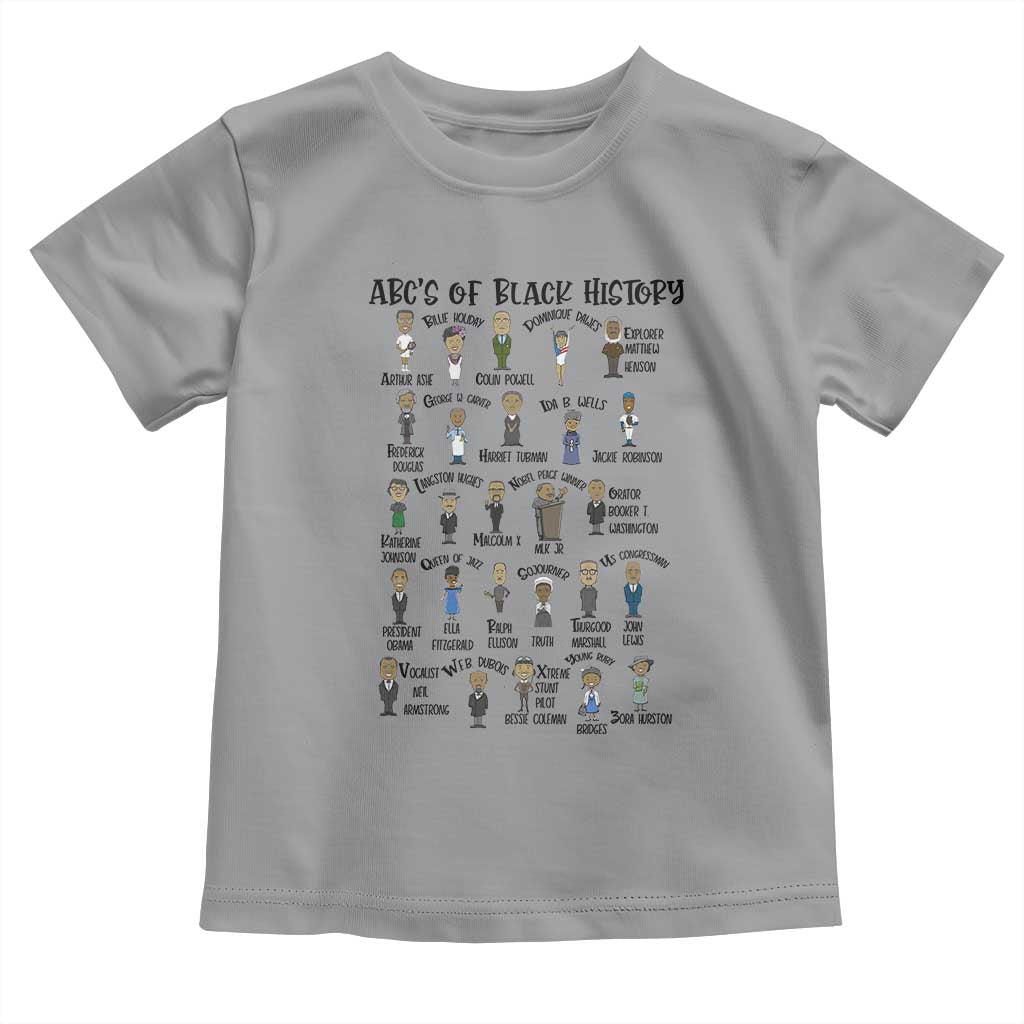 ABCs of Black History Month Toddler T Shirt Black Excellence Pride TS02 Sport Gray Print Your Wear