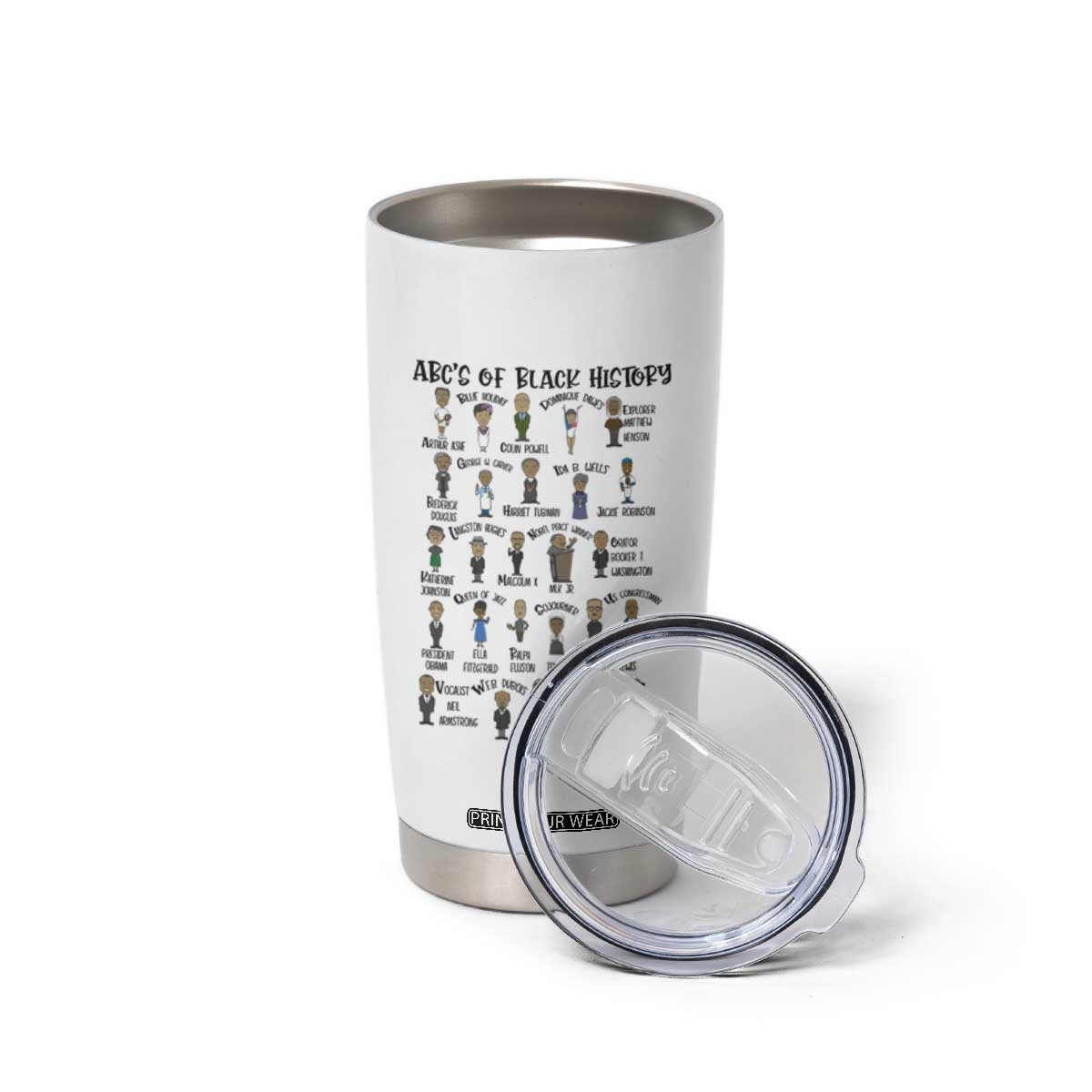 ABCs of Black History Month Tumbler Cup Black Excellence Pride TS02 Print Your Wear