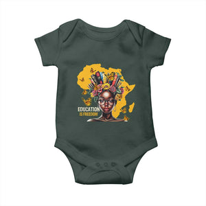Education Is Freedom Baby Onesie Black Teacher Books Black History Month TS02 Print Your Wear