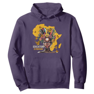 Education Is Freedom Hoodie Black Teacher Books Black History Month TS02 Purple Print Your Wear