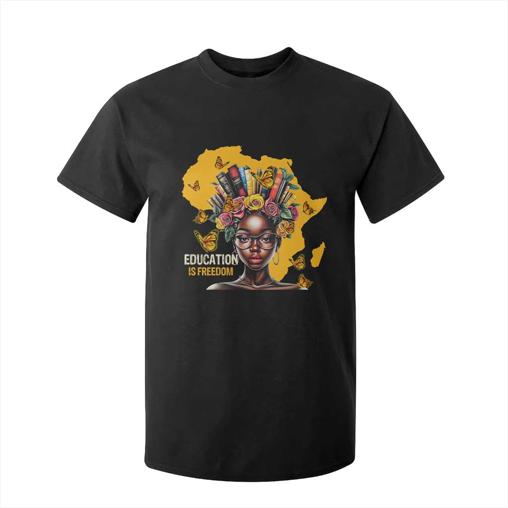 Education Is Freedom T Shirt For Kid Black Teacher Books Black History Month TS02 Black Print Your Wear