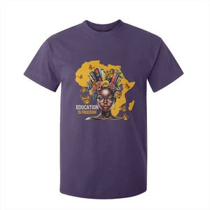 Education Is Freedom T Shirt For Kid Black Teacher Books Black History Month TS02 Purple Print Your Wear
