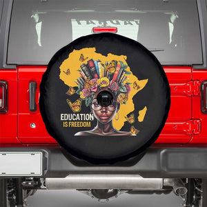 Education Is Freedom Spare Tire Cover Black Teacher Books Black History Month TS02 Black Print Your Wear