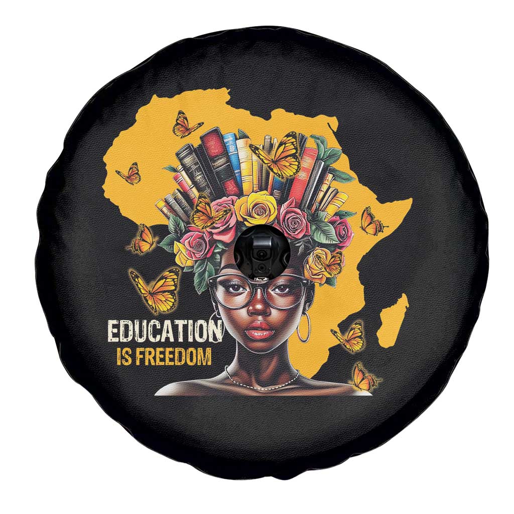 Education Is Freedom Spare Tire Cover Black Teacher Books Black History Month TS02 Print Your Wear
