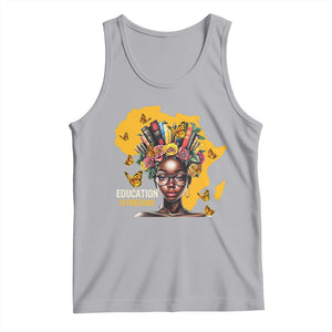 Education Is Freedom Tank Top Black Teacher Books Black History Month TS02 Athletic Heather Print Your Wear