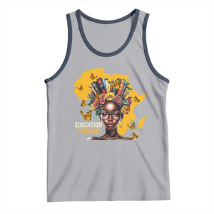 Education Is Freedom Tank Top Black Teacher Books Black History Month TS02 Athletic Heather Navy Print Your Wear