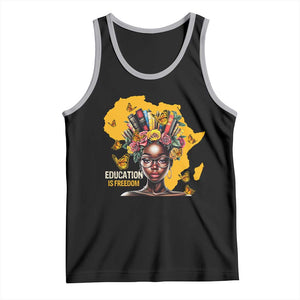 Education Is Freedom Tank Top Black Teacher Books Black History Month TS02 Black Athletic Heather Print Your Wear