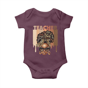 Black Teacher Magic Baby Onesie Black History Month Afro Hair Melanin TS02 Maroon Print Your Wear
