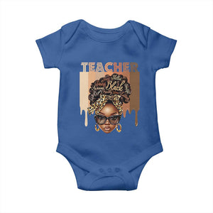 Black Teacher Magic Baby Onesie Black History Month Afro Hair Melanin TS02 Royal Blue Print Your Wear