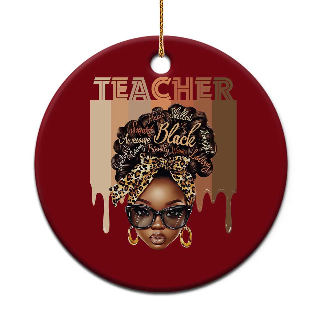 Black Teacher Magic Ceramic Ornament Black History Month Afro Hair Melanin TS02 1pc Red Print Your Wear