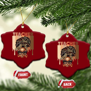 Black Teacher Magic Ceramic Ornament Black History Month Afro Hair Melanin TS02 Print Your Wear