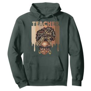 Black Teacher Magic Hoodie Black History Month Afro Hair Melanin TS02 Dark Forest Green Print Your Wear