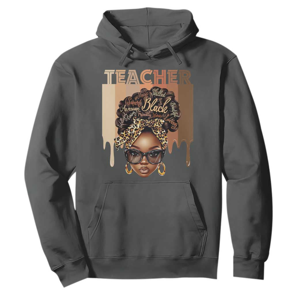 Black Teacher Magic Hoodie Black History Month Afro Hair Melanin TS02 Dark Heather Print Your Wear