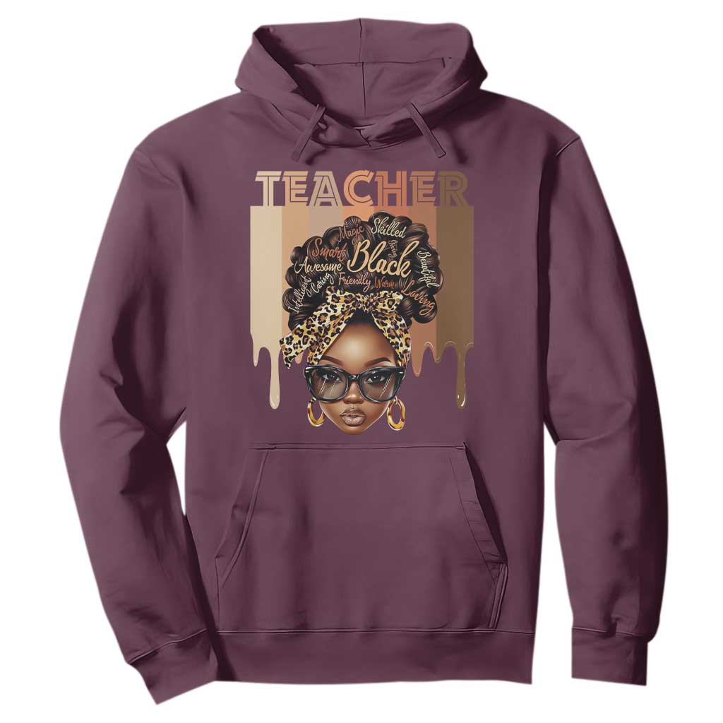 Black Teacher Magic Hoodie Black History Month Afro Hair Melanin TS02 Maroon Print Your Wear