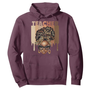 Black Teacher Magic Hoodie Black History Month Afro Hair Melanin TS02 Maroon Print Your Wear