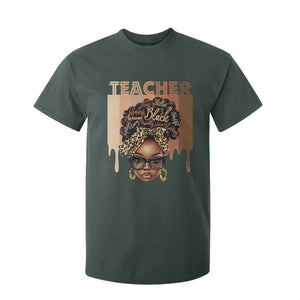 Black Teacher Magic T Shirt For Kid Black History Month Afro Hair Melanin TS02 Dark Forest Green Print Your Wear