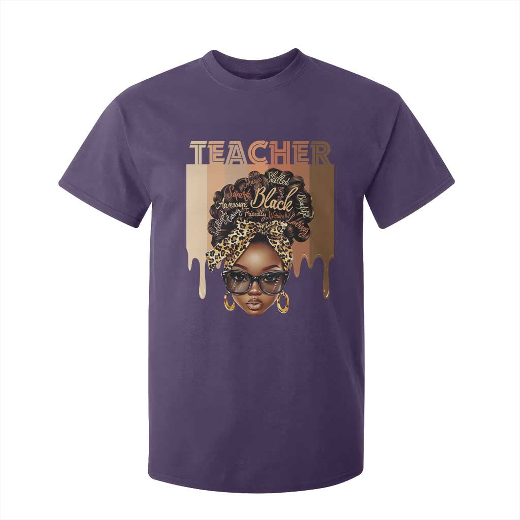 Black Teacher Magic T Shirt For Kid Black History Month Afro Hair Melanin TS02 Purple Print Your Wear