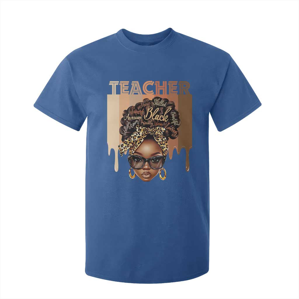 Black Teacher Magic T Shirt For Kid Black History Month Afro Hair Melanin TS02 Royal Blue Print Your Wear