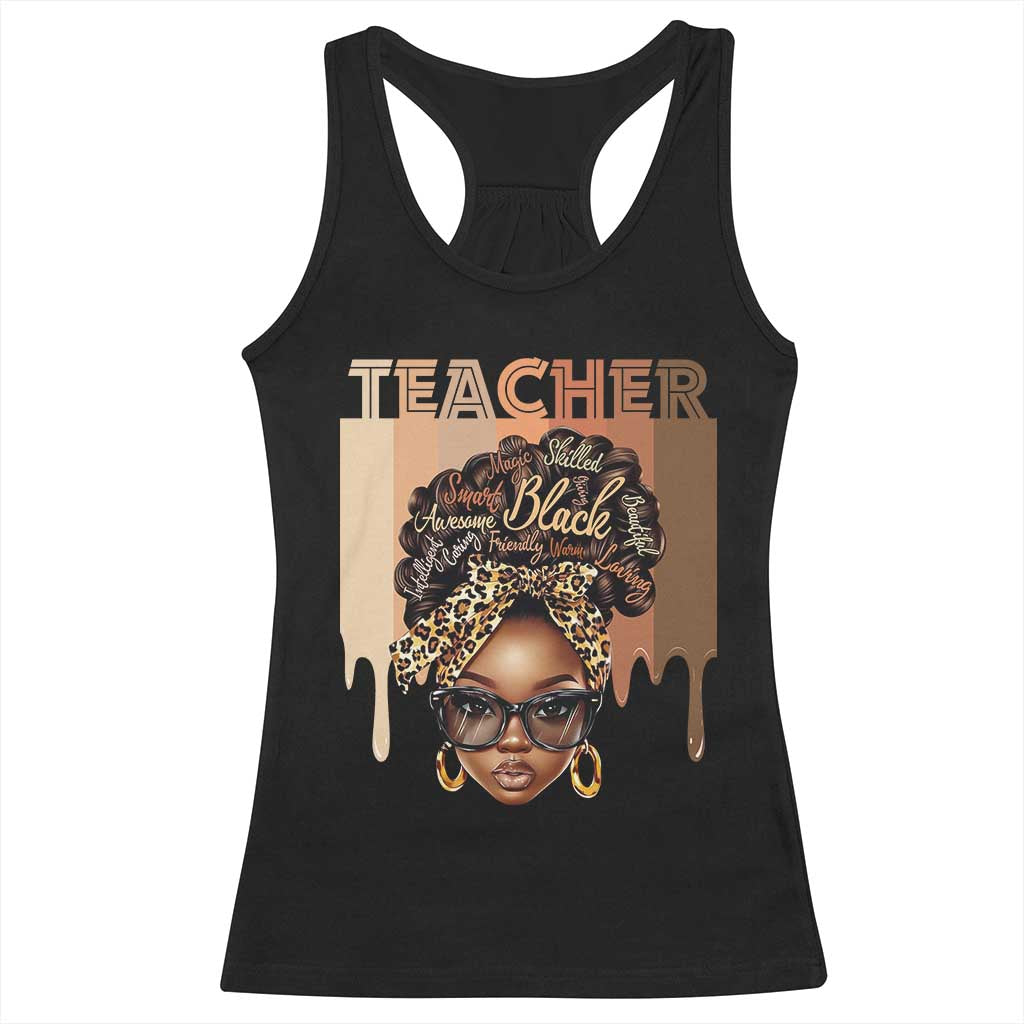 Black Teacher Magic Racerback Tank Top Black History Month Afro Hair Melanin TS02 Black Print Your Wear