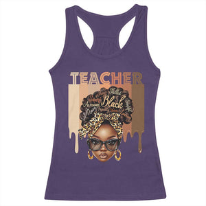 Black Teacher Magic Racerback Tank Top Black History Month Afro Hair Melanin TS02 Purple Print Your Wear