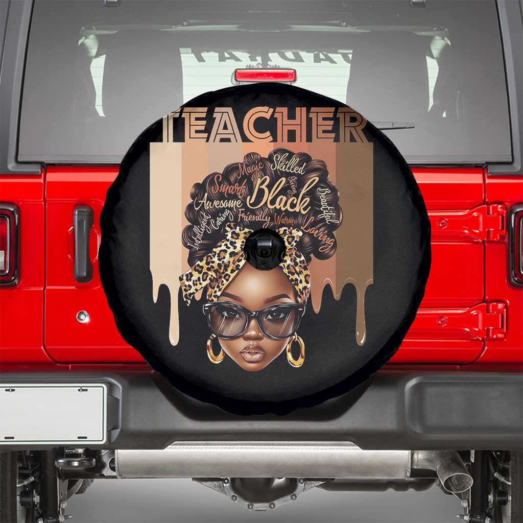 Black Teacher Magic Spare Tire Cover Black History Month Afro Hair Melanin TS02 Black Print Your Wear