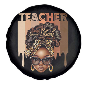 Black Teacher Magic Spare Tire Cover Black History Month Afro Hair Melanin TS02 Print Your Wear