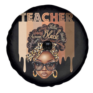 Black Teacher Magic Spare Tire Cover Black History Month Afro Hair Melanin TS02 Print Your Wear