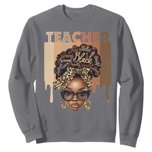 Black Teacher Magic Sweatshirt Black History Month Afro Hair Melanin TS02 Charcoal Print Your Wear