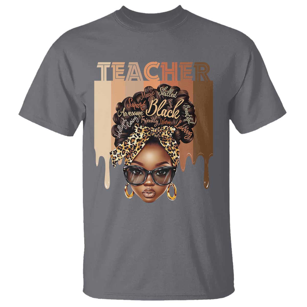 Black Teacher Magic T Shirt Black History Month Afro Hair Melanin TS02 Charcoal Print Your Wear