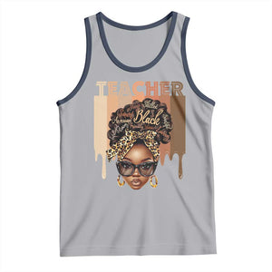 Black Teacher Magic Tank Top Black History Month Afro Hair Melanin TS02 Athletic Heather Navy Print Your Wear