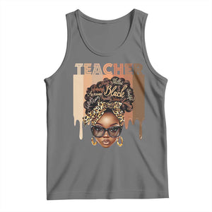 Black Teacher Magic Tank Top Black History Month Afro Hair Melanin TS02 Black Heather Print Your Wear