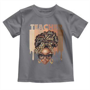 Black Teacher Magic Toddler T Shirt Black History Month Afro Hair Melanin TS02 Charcoal Print Your Wear