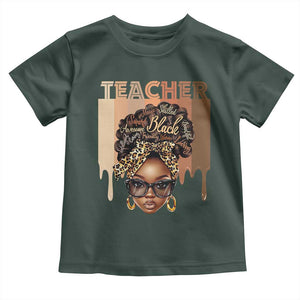 Black Teacher Magic Toddler T Shirt Black History Month Afro Hair Melanin TS02 Dark Forest Green Print Your Wear