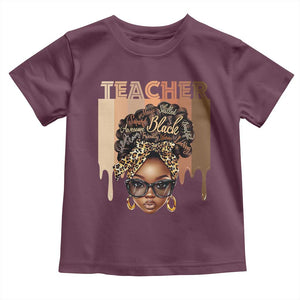Black Teacher Magic Toddler T Shirt Black History Month Afro Hair Melanin TS02 Maroon Print Your Wear