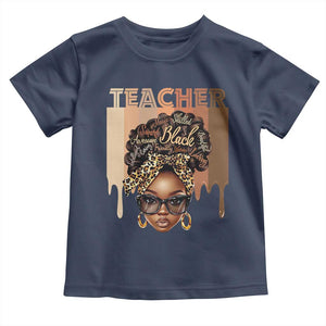 Black Teacher Magic Toddler T Shirt Black History Month Afro Hair Melanin TS02 Navy Print Your Wear